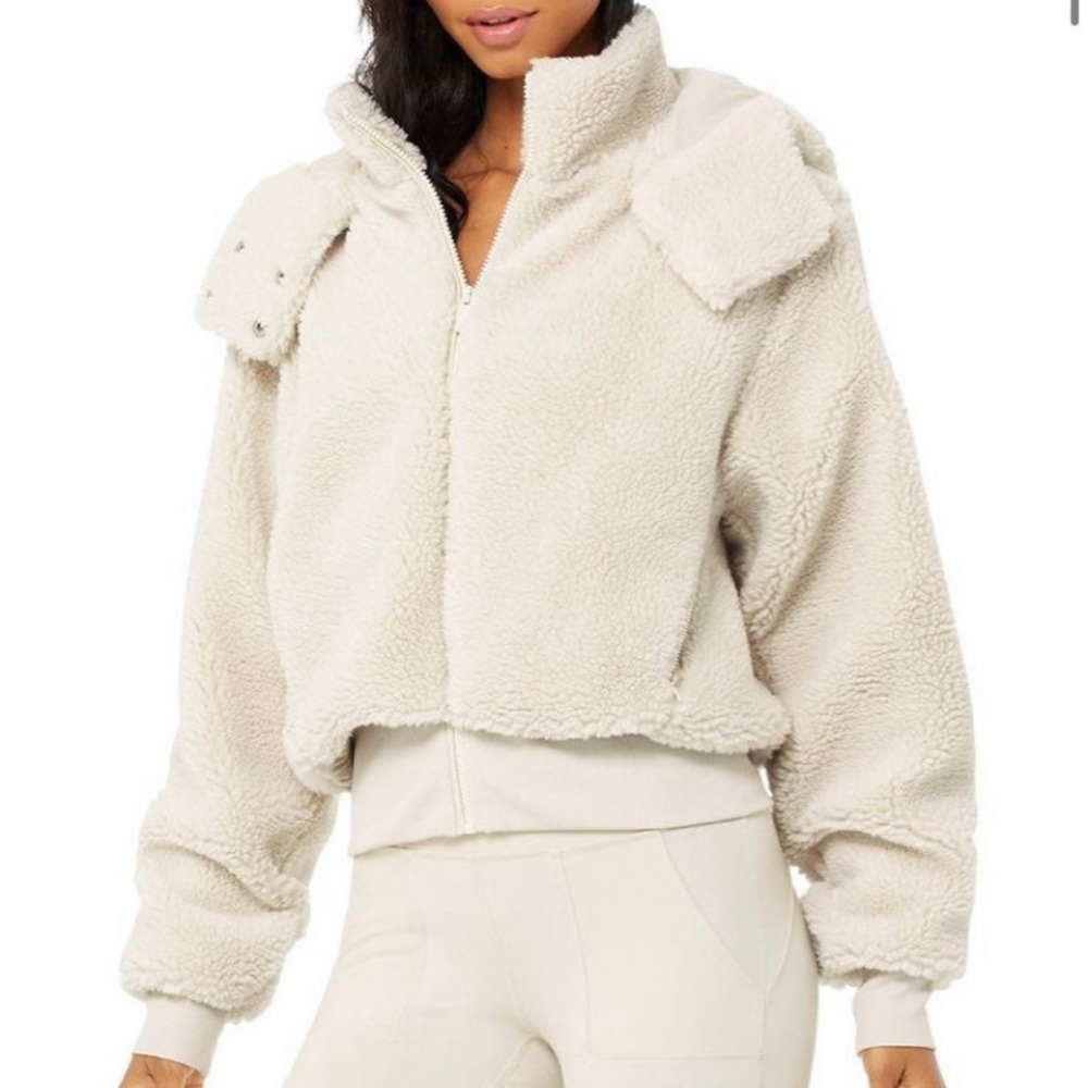 Alo Small Foxy sherpa zip hoodie, like new!